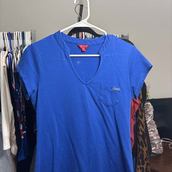 GAP Blue V-Neck Short Sleeve T-Shirt - Picture 1 of 4